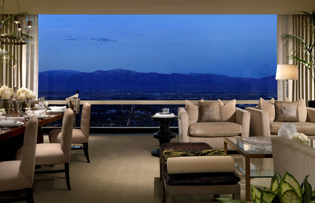 Views of the mountains from the three-bedroom penthouse at Trump International Las Vegas. (Trump International Las Vegas)