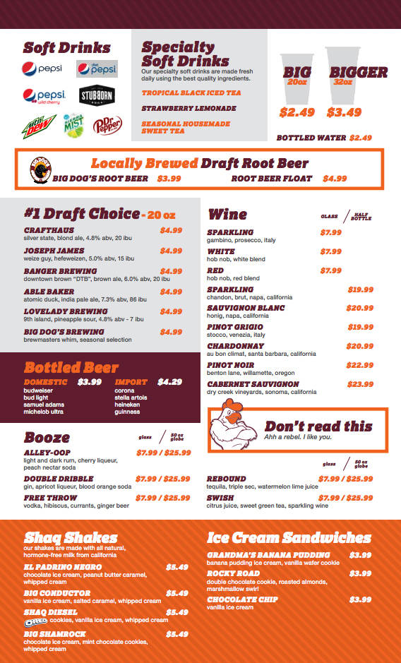 Big Chicken's menu offers six varieties of chicken sandwich, including the M.D.E. (short for Mo ...