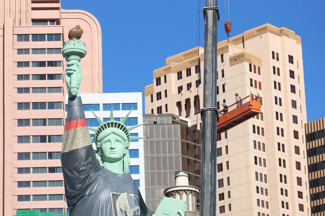 Lady Liberty with VGK Jersey - Las Vegas Weekly