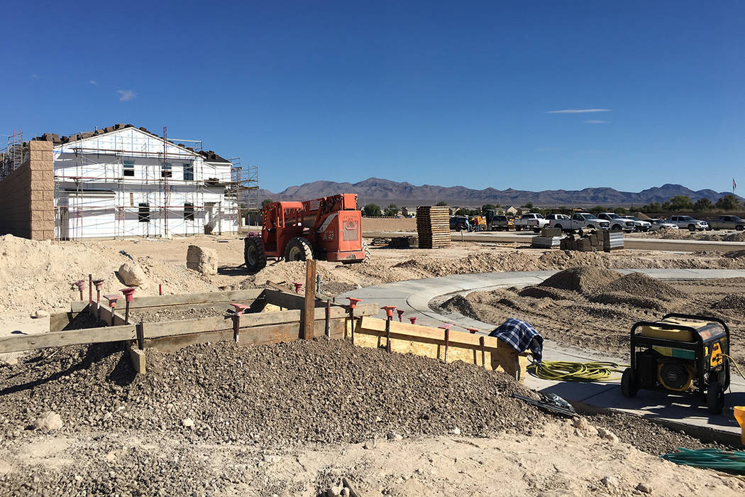 A subdivision under construction in North Las Vegas' new Sedona Ranch community is seen Friday, Oct. 12, 2018. (Eli Segall/Las Vegas Review-Journal)