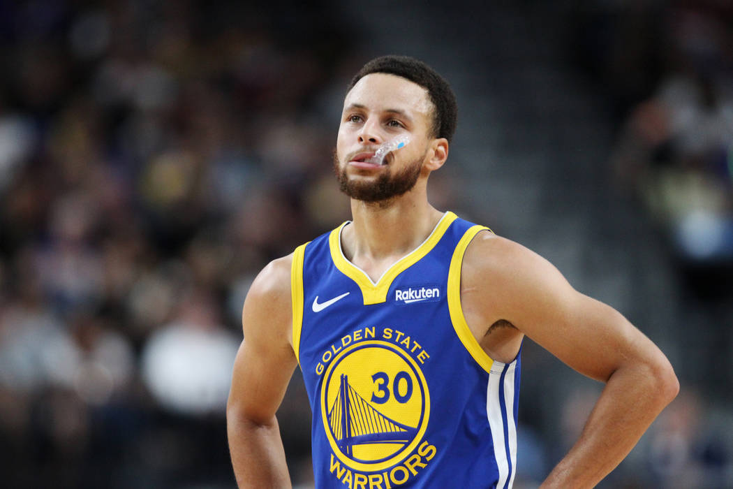 Golden State Warriors guard Stephen Curry (30) during his game against the Los Angeles Lakers at T-Mobile Arena in Las Vegas, Wednesday, Oct. 10, 2018. Erik Verduzco Las Vegas Review-Journal @Erik ...