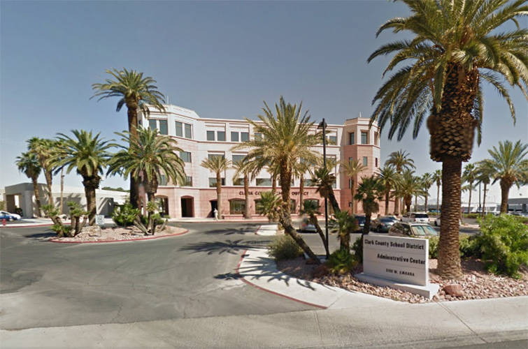 Clark County School District administrative offices are shown at 5100 W Sahara Avenue in Las Vegas. (Google Maps)