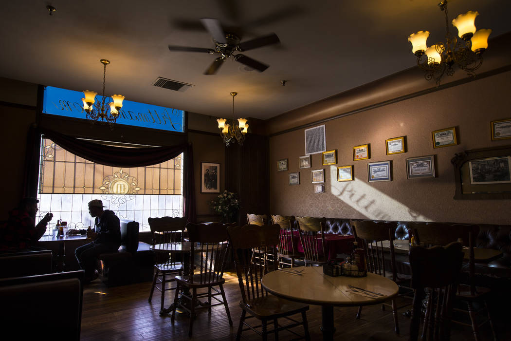 People dine at the Pittman Cafe at the Mizpah Club in Tonopah on Friday, Oct. 12, 2018. Chase Stevens Las Vegas Review-Journal @csstevensphoto