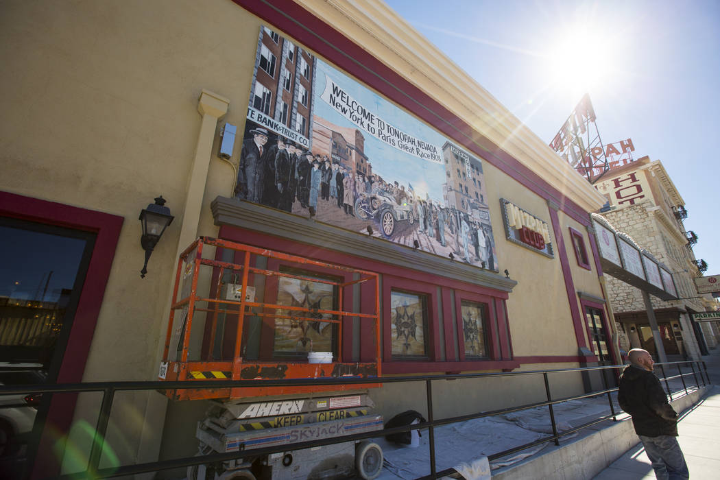 Ramsey Cline, owner and operator of the Mizpah Club, walks outside of the casino in Tonopah on Thursday, Oct. 11, 2018. Chase Stevens Las Vegas Review-Journal @csstevensphoto