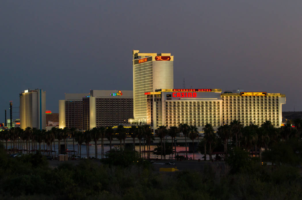 Hotel-casinos sit alongside the Colorado River in Laughlin on Tuesday, June 25, 2013. (Chase Stevens/Las Vegas Review-Journal)