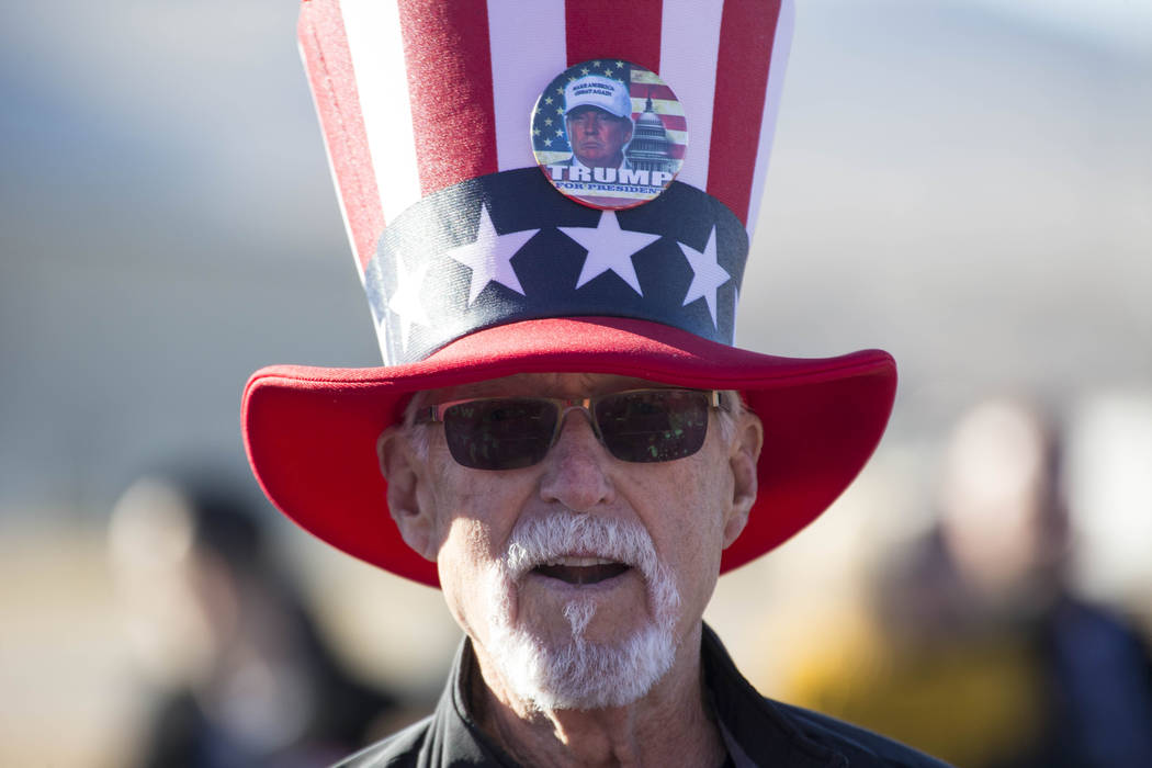 Fred McBryde of Minden, Nevada waits for President Donald Trump to arrive during a Make America Great Again Rally in Elko, Nevada on Saturday, Oct. 20, 2018. Richard Brian Las Vegas Review-Journal ...