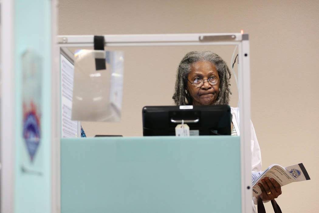 Gwendolyn Shepard of Las Vegas votes at the East Las Vegas Community Center in Las Vegas, Saturday, Oct. 20, 2018. Erik Verduzco Las Vegas Review-Journal @Erik_Verduzco