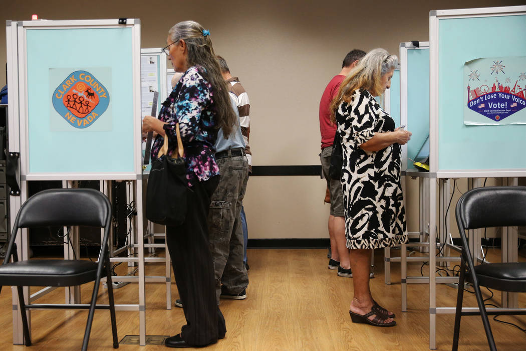 People vote early at the East Las Vegas Community Center in Las Vegas, Saturday, Oct. 20, 2018. Erik Verduzco Las Vegas Review-Journal @Erik_Verduzco