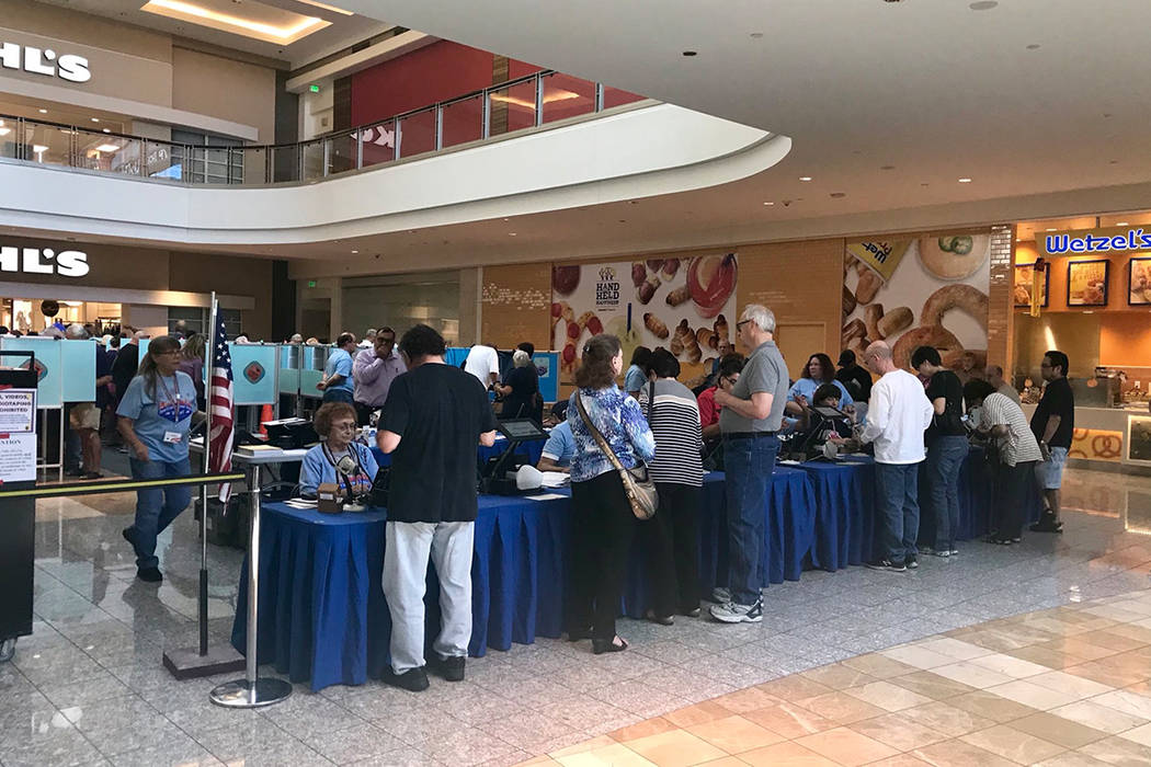 Early voting at the Galleria Mall in Henderson. Natalie Bruzda/ Las Vegas Review-Journal