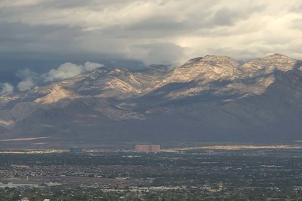 Clouds over the Spring Mountain range on Sunday, Oct. 21, 2018. (Las Vegas Review-Journal)