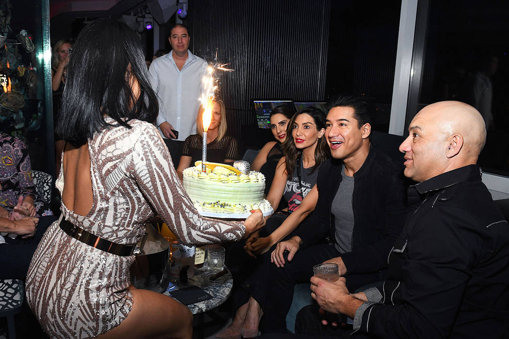 Mario Lopez and wife Courtney Lopez hosted a joint birthday celebration at Apex Social Club at the Palms on Oct. 19, 2018. (Michael Simon/startraksphoto.com)