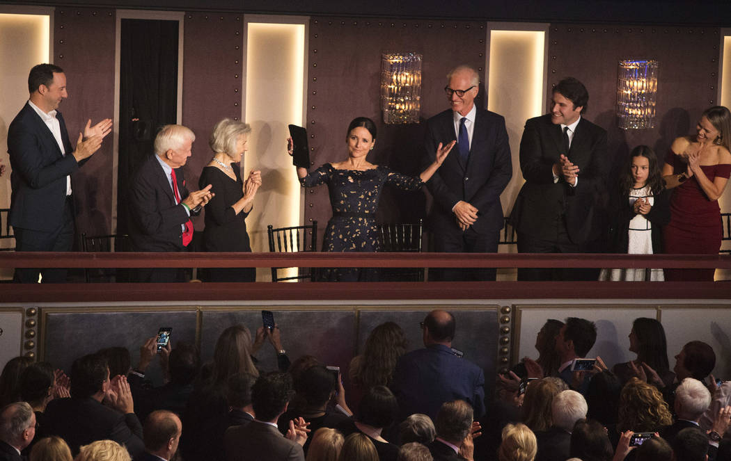 Julia Louis-Dreyfus is honored with the Mark Twain Prize for American Humor at the Kennedy Center for the Performing Arts on Sunday, Oct. 21, 2018, in Washington, D.C. (Photo by Owen Sweeney/Invis ...
