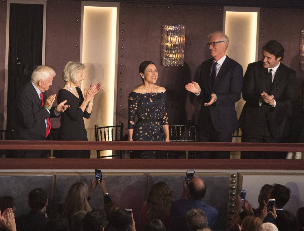 Julia Louis-Dreyfus is honored with the Mark Twain Prize for American Humor at the Kennedy Center for the Performing Arts on Sunday, Oct. 21, 2018, in Washington, D.C. (Photo by Owen Sweeney/Invis ...