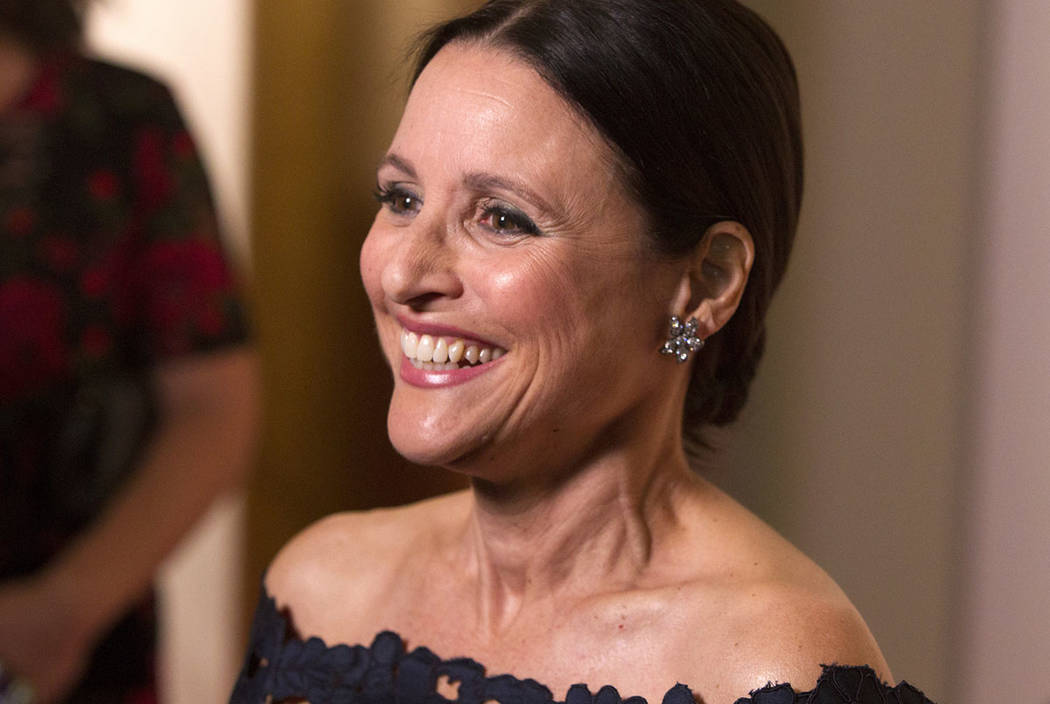 Julia Louis-Dreyfus arrives at the Kennedy Center for the Performing Arts for the 21st Annual Mark Twain Prize for American Humor presented to Julia Louis-Dreyfus on Sunday, Oct. 21, 2018, in Wash ...