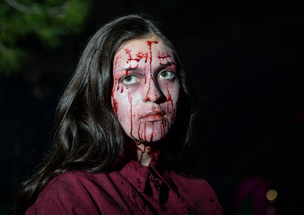 Isabella Medrano in costume stares off at the crowds gathered at Opportunity Village's Magical Forest in Las Vegas, Sunday, Oct. 21, 2018. Caroline Brehman/Las Vegas Review-Journal