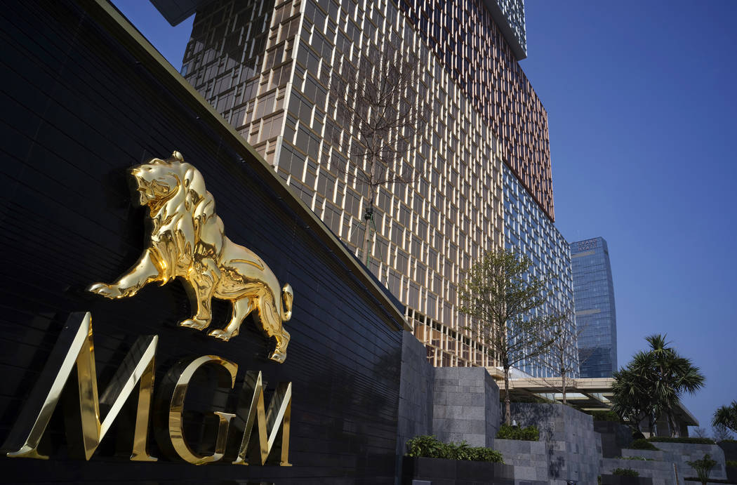 MGM Cotai Resort is seen in Macau Tuesday, Feb. 13, 2018. Las Vegas Sands Corp. and MGM Resorts International appear to have the inside track to build two of Japan’s first integrated resorts and ...