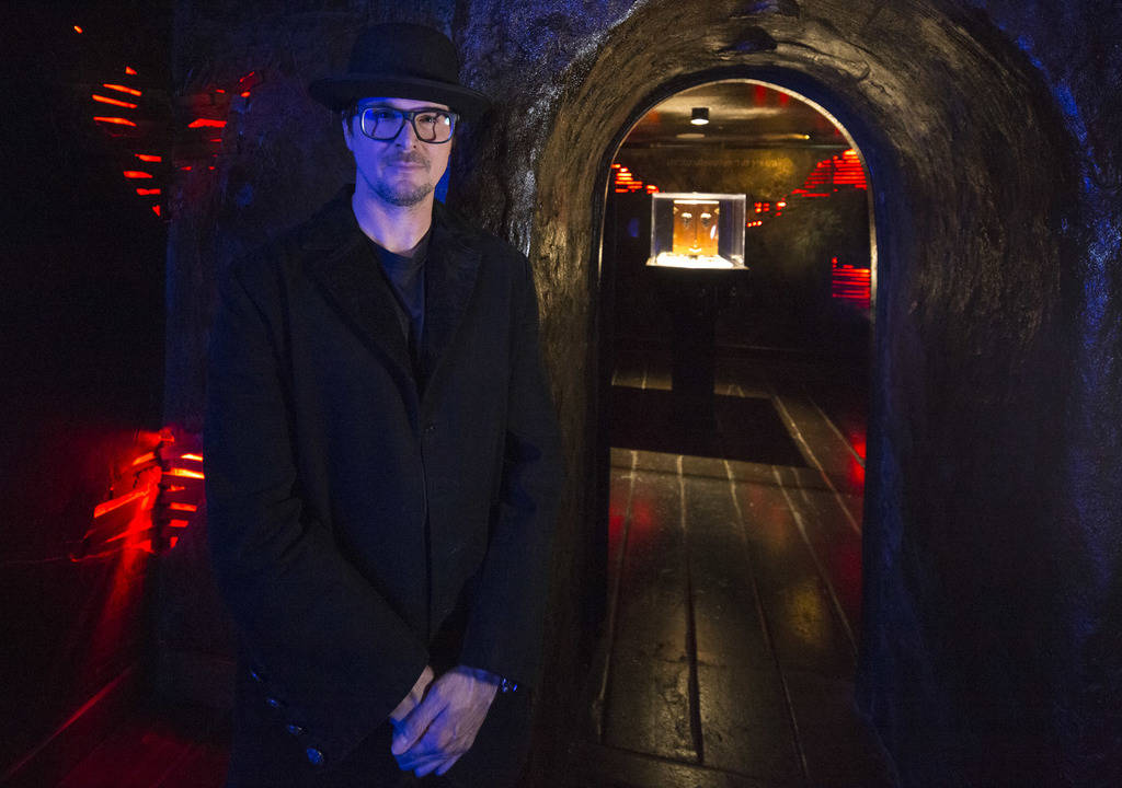 Ghost hunter Zak Bagans poses outside the room holding his Dybbuk Box, known as the worldÕs most haunted object, at Zak Bagans' The Haunted Museum located at 600 E. Charleston Blvd. in downto ...