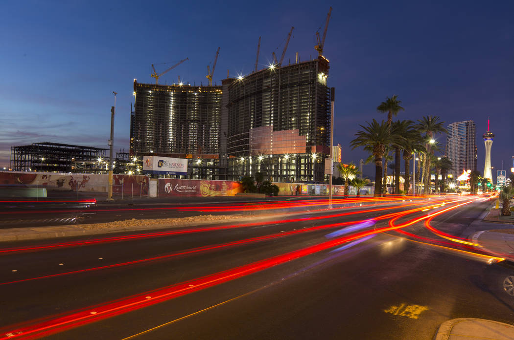 Construction continues at Genting Group's Resorts World Las Vegas on the Strip in Las Vegas on Friday, Oct. 26, 2018. Richard Brian Las Vegas Review-Journal @vegasphotograph