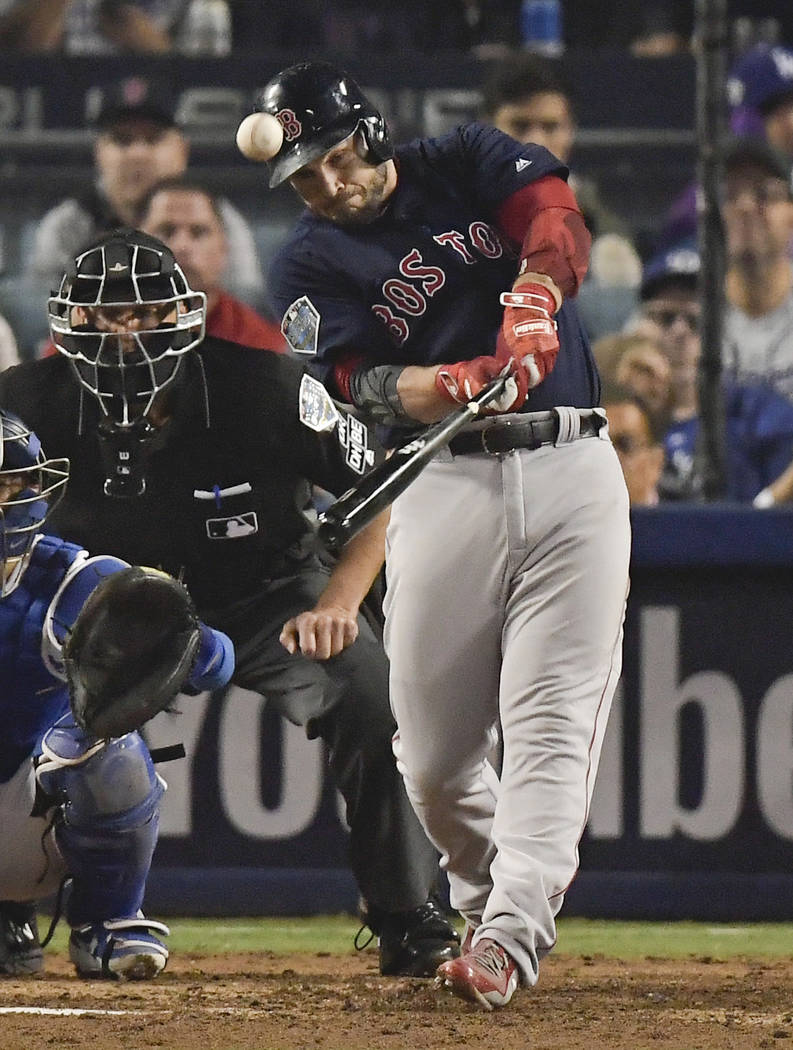 Steve Pearce 2018 Boston Red Sox Snags Final Out Game 4 ALDS 