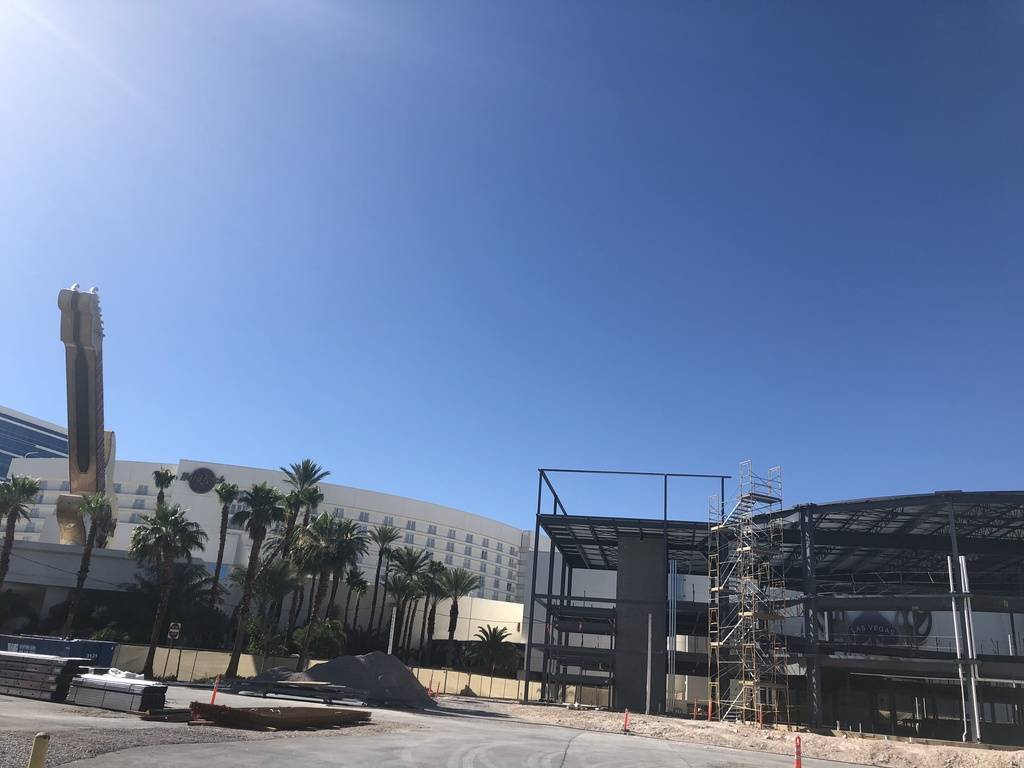 A look at the shell of Voice Theater, which was to be home for "The Voice -- Neon Dreams" at Hard Rock Hotel on June 20, 2018. (John Katsilometes)