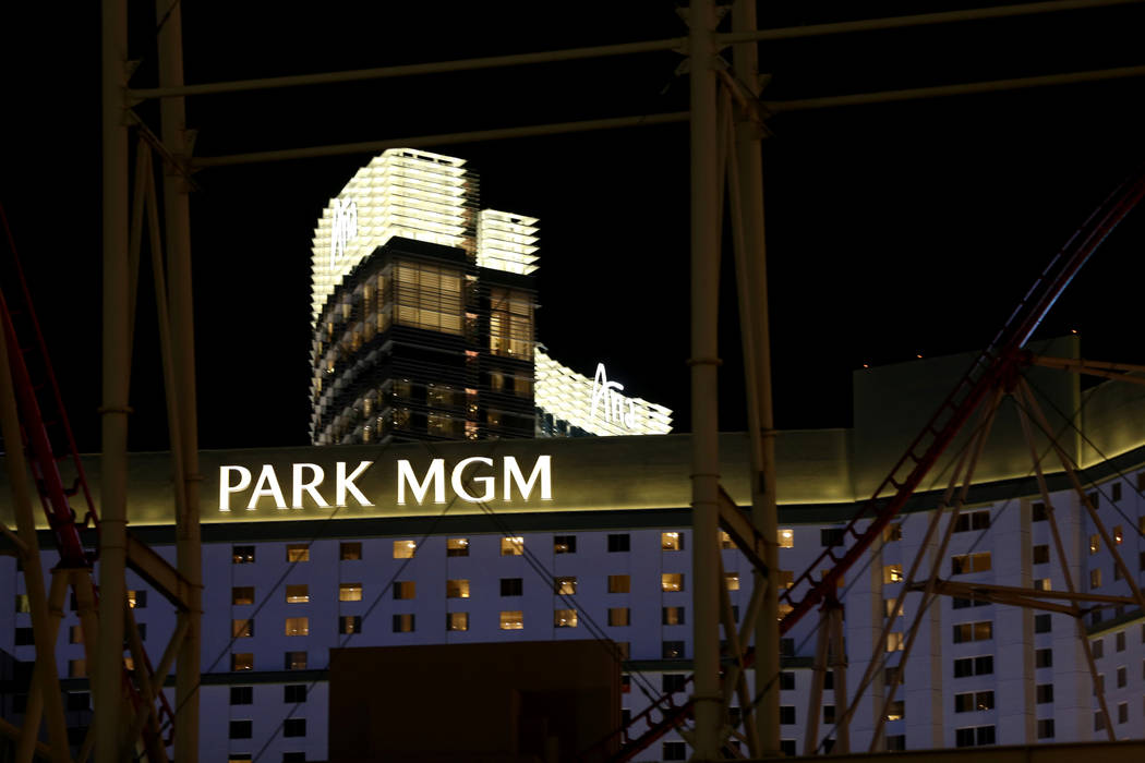 Park MGM and Aria on the Strip in Las Vegas Wednesday, Oct. 3, 2018. K.M. Cannon Las Vegas Review-Journal @KMCannonPhoto