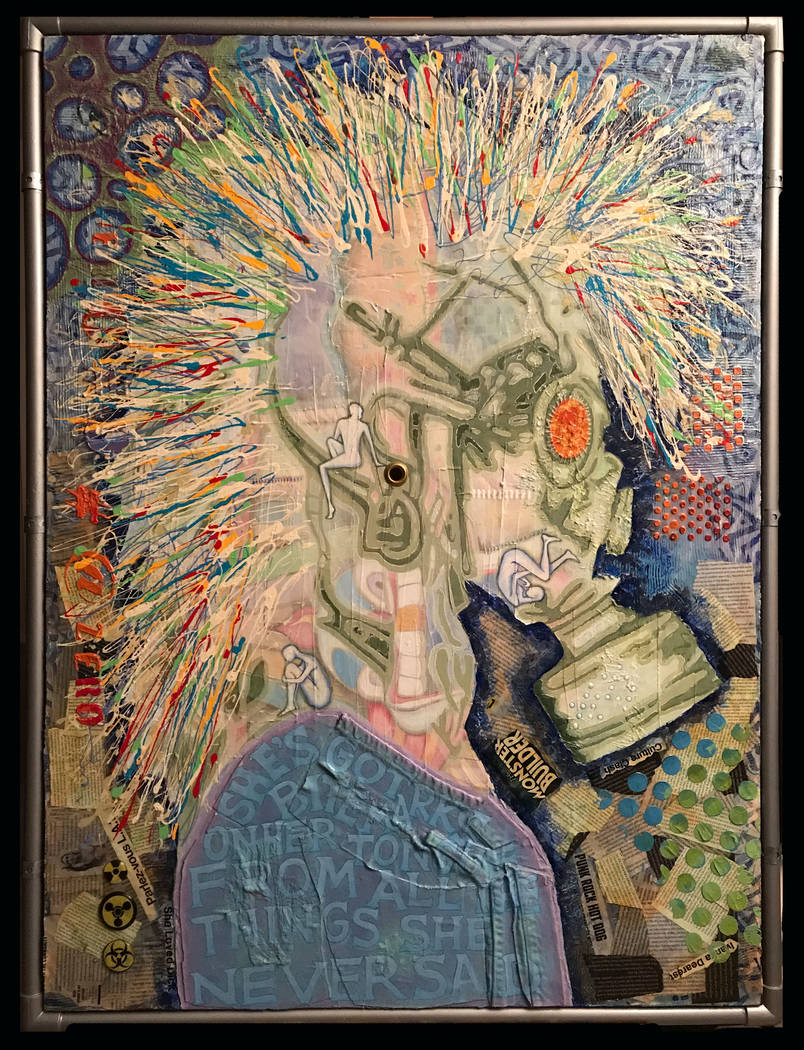 "No Rules" by Annie Wildbear (acrylic/mixed media on canvas)