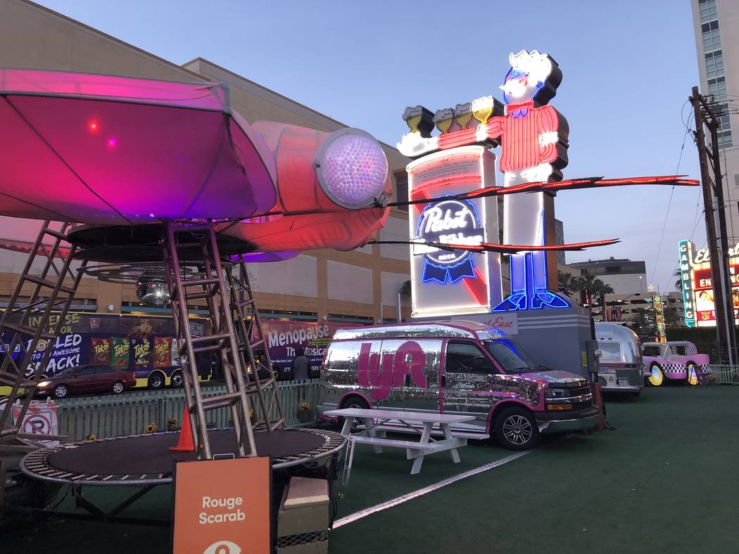 Lyft’s Art Park in downtown Las Vegas serves as something of an outdoor museum for wayward art installations. (Janna Karel/Las Vegas Review-Journal)