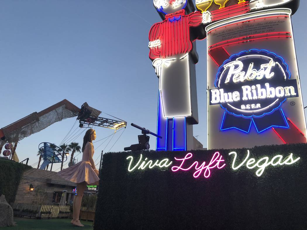 Lyft’s Art Park in downtown Las Vegas serves as something of an outdoor museum for wayward art installations. (Janna Karel/Las Vegas Review-Journal)