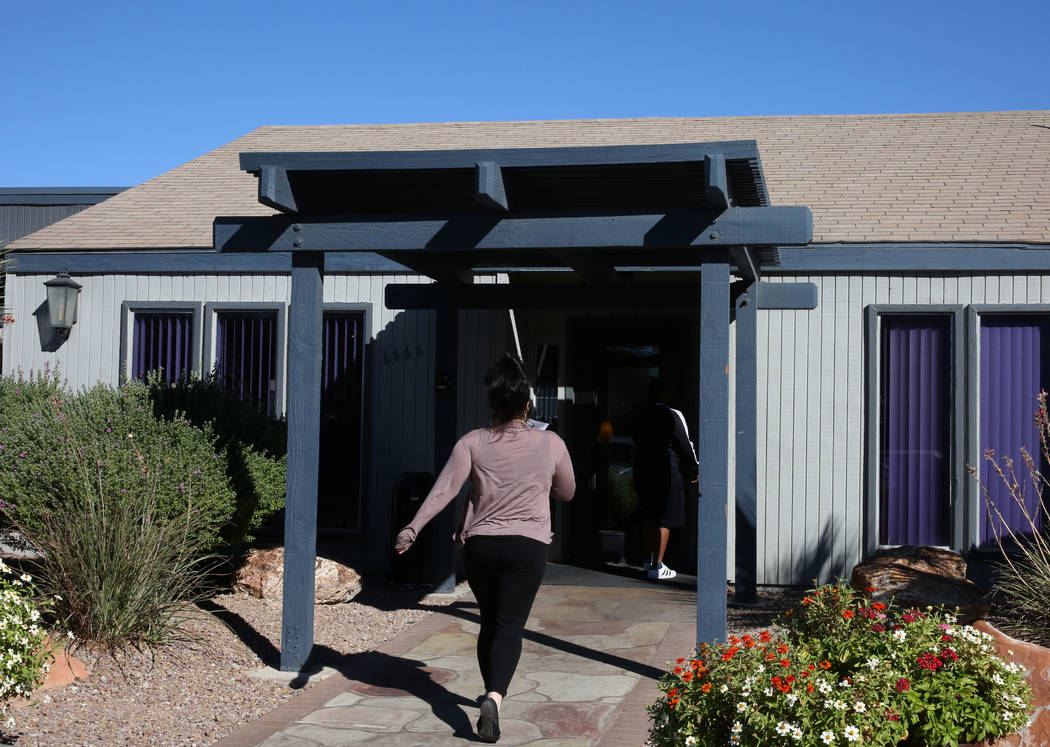 The exterior of Cornerstone Crossing apartments leasing office at 6666 W. Washington Ave., photographed on Friday, Oct. 19, 2018, in Las Vegas. Bizuayehu Tesfaye/Las Vegas Review-Journal @bizutesfaye