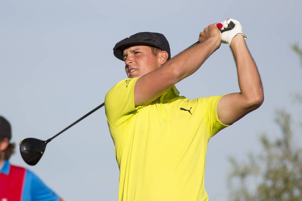Bryson DeChambeau tees off from the 18th during the third round of the Shriners Hospitals for Children Open tournament at TPC at Summerlin in Las Vegas on Saturday, Nov. 3, 2018. Richard Brian Las ...