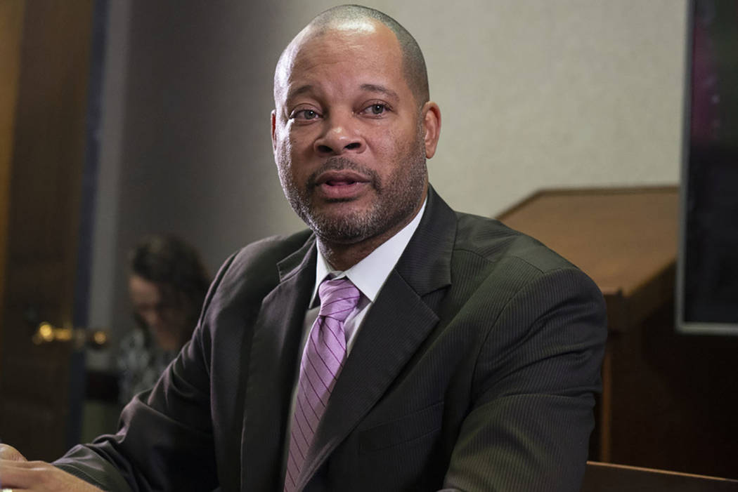 Aaron Ford speaks to the Review-Journal reader panel about his platform going into the 2018 midterm elections in Las Vegas, Tuesday, Oct. 16, 2018. Caroline Brehman/Las Vegas Review-Journal @carol ...