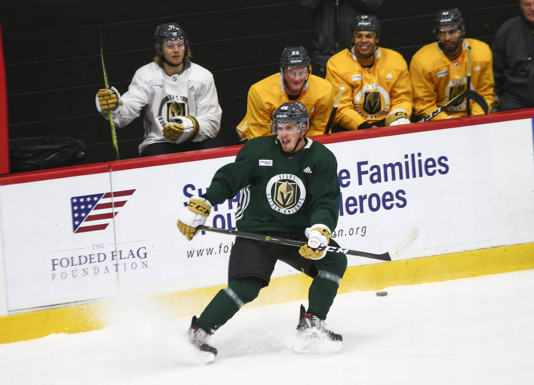 Golden Knights defenseman Nate Schmidt (88) skates during practice at City National Arena in Las Vegas on Wednesday, Sept. 19, 2018. Chase Stevens Las Vegas Review-Journal @csstevensphoto
