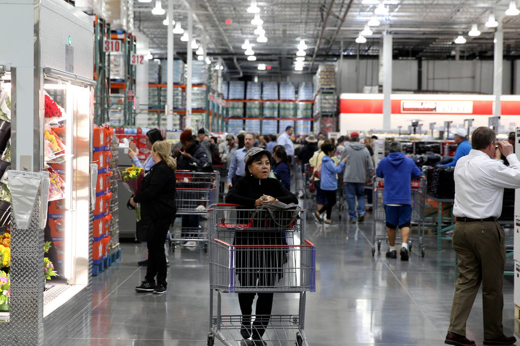 Shoppers at the grand opening of Costco near the intersection of St. Rose Parkway and Amigo Street in Henderson Thursday, Nov. 8, 2018. K.M. Cannon Las Vegas Review-Journal @KMCannonPhoto