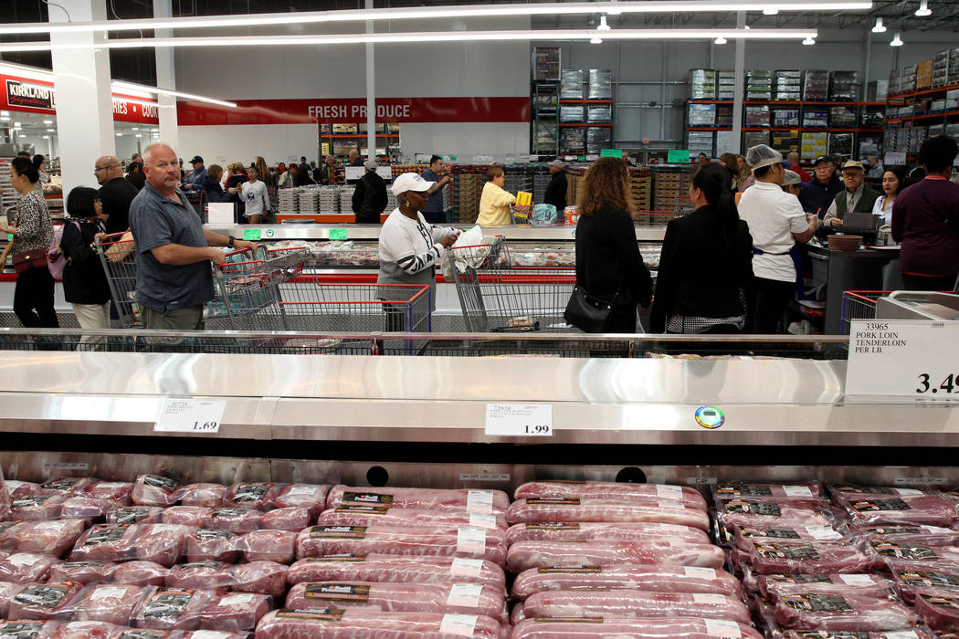 Shoppers at the grand opening of Costco near the intersection of St. Rose Parkway and Amigo Street in Henderson Thursday, Nov. 8, 2018. K.M. Cannon Las Vegas Review-Journal @KMCannonPhoto