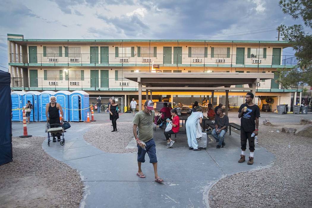 The city of Las Vegas' homeless courtyard on Thursday, July 27, 2018, in Las Vegas. Benjamin Hager Las Vegas Review-Journal @benjaminhphoto