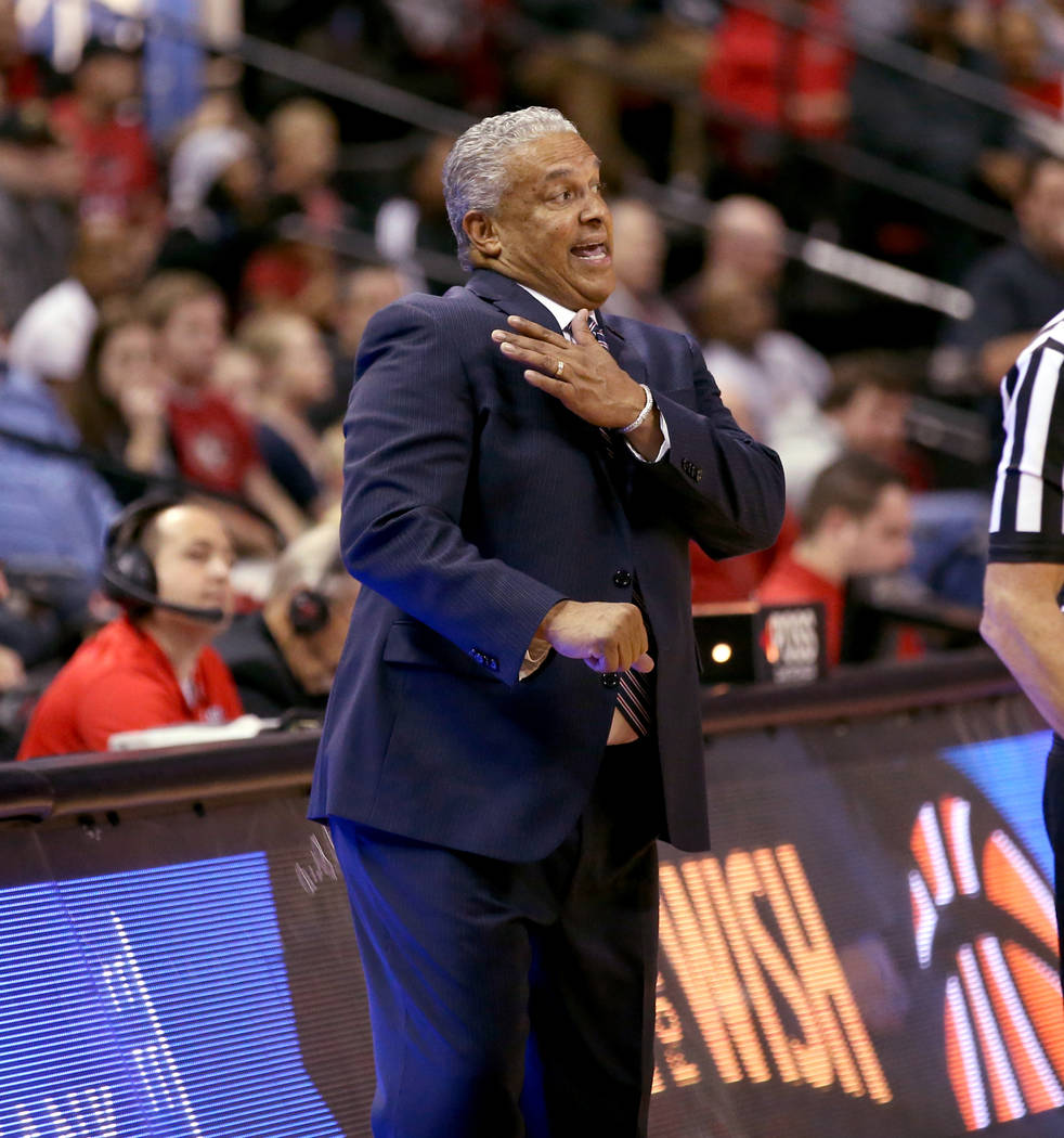 UNLV Rebels head coach Marvin Menzies in the second half of their NCAA basketball game at the Thomas & Mack Center in Las Vegas Friday, Nov. 23, 2018. K.M. Cannon Las Vegas Review-Journal @KMC ...