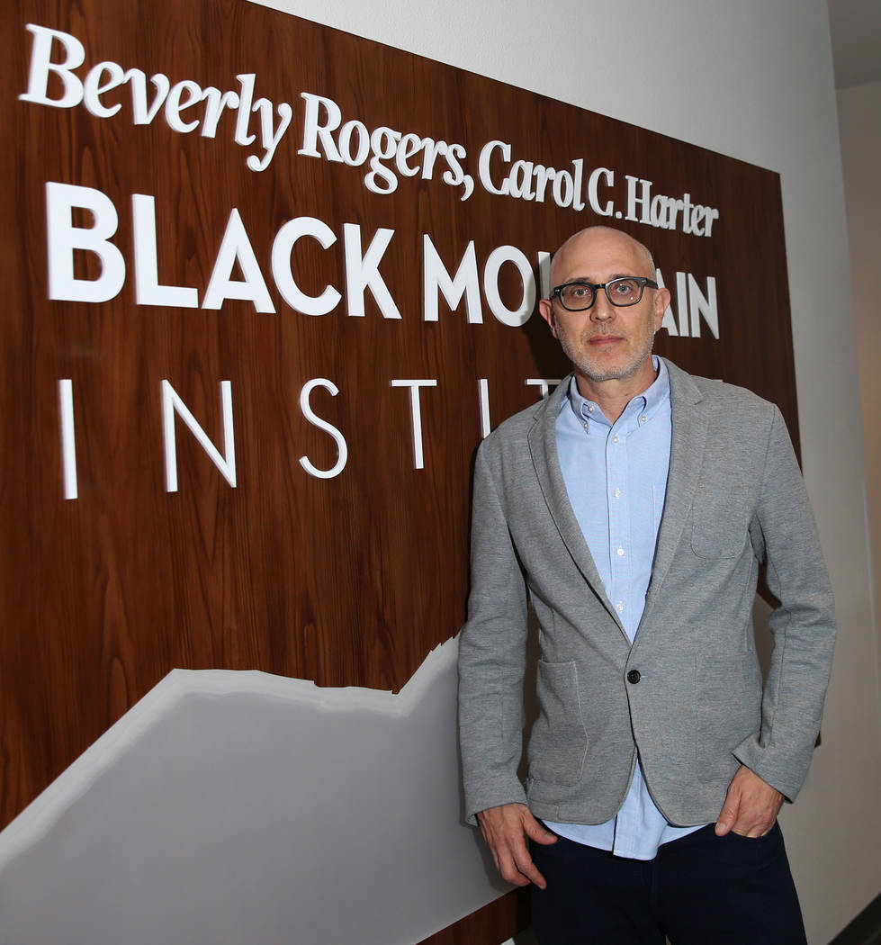 Joshua Wolf Shenk, artistic and executive director of the Beverly Rogers, Carol C. Harter Black Mountain Institute at UNLV, poses for a photo on Wednesday Nov. 7, 2018, in Las Vegas. (Bizuayehu Te ...