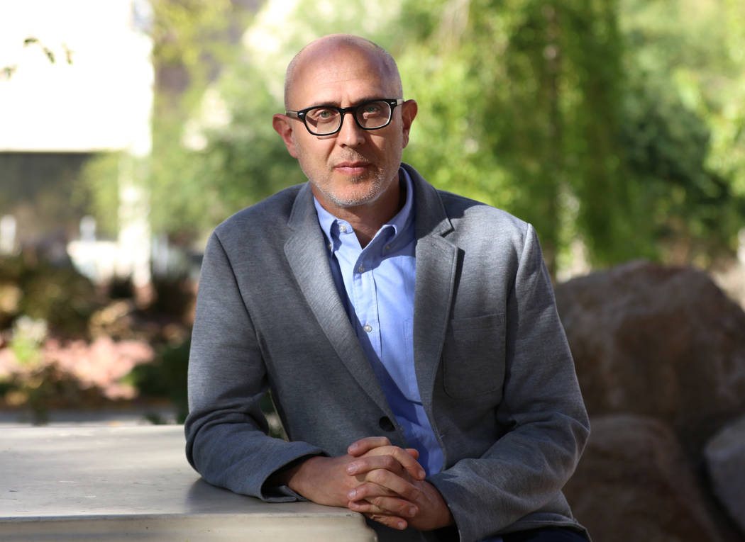 Joshua Wolf Shenk, artistic and executive director of the Beverly Rogers, Carol C. Harter Black Mountain Institute at UNLV, poses for a photo on Wednesday Nov. 7, 2018, in Las Vegas. (Bizuayehu Te ...
