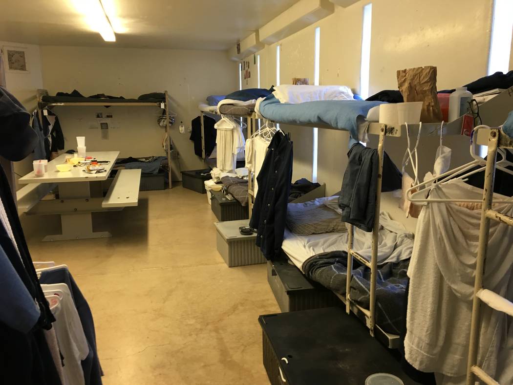 A prison cell shared by 12 inmates at Florence McClure Women's Correctional Center is pictured. Credit: Brooke Santina, Nevada Department of Corrections