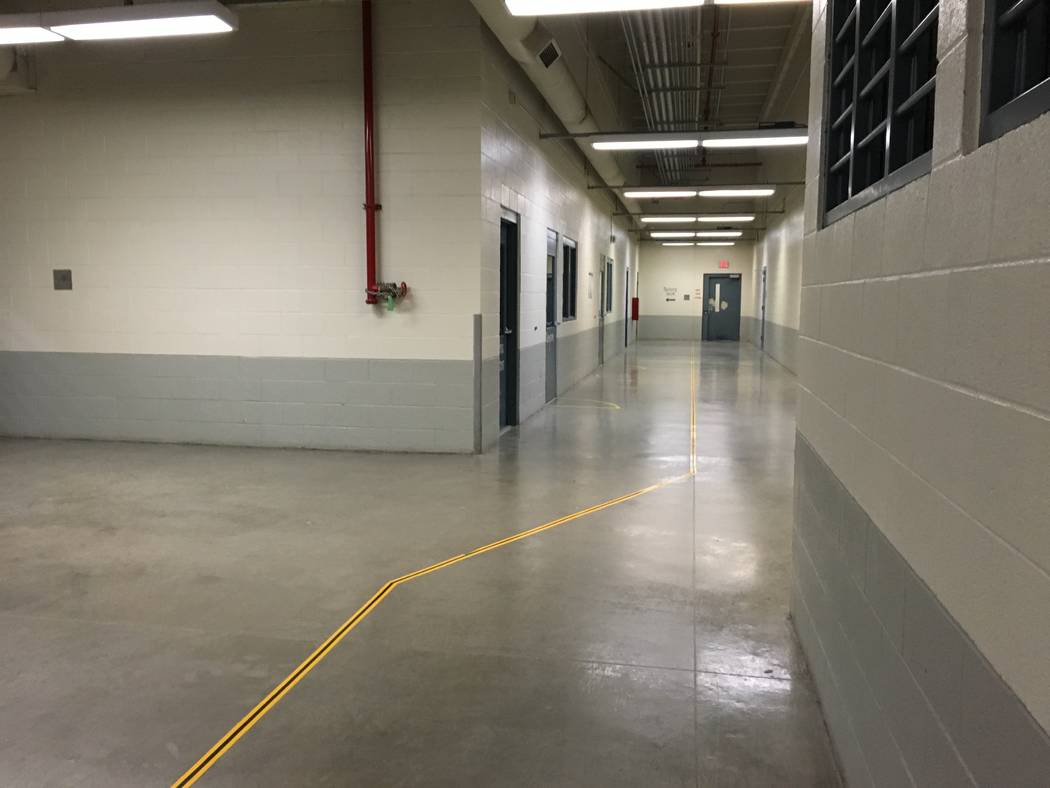 A long hallway leads to prison cells at the Florence McClure Women's Correctional Center is pictured. Credit: Brooke Santina, Nevada Department of Corrections