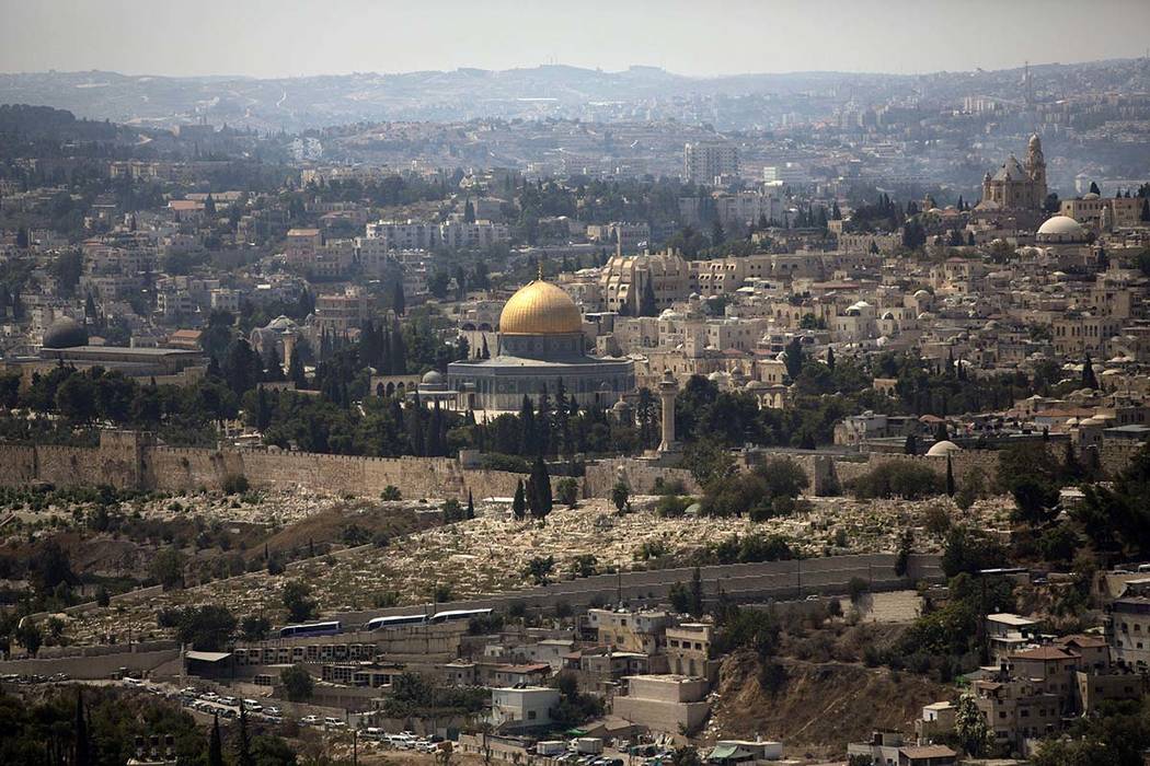 In this Sept. 9, 2013 file photo, the Dome of the Rock Mosque in the Al Aqsa Mosque compound is seen in Jerusalem's old city. Israel plans to build a cable car to relieve traffic in Jerusalem’s ...