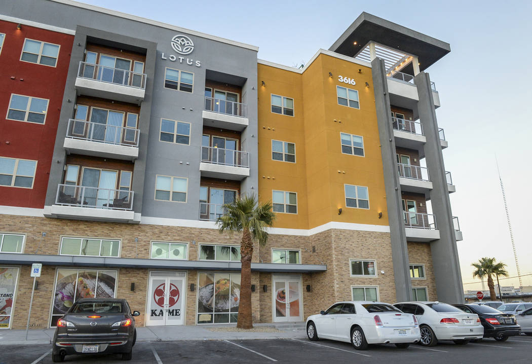 Exterior shots of the Lotus apartment complex in Chinatown, Monday, Nov. 12, 2018. Caroline Brehman/Las Vegas Review-Journal