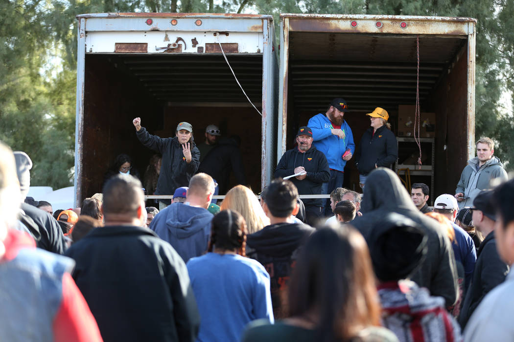 People attend Clark County's fall government auction at the TNT Auction lot in Las Vegas, Saturday, Nov. 17, 2018. Erik Verduzco Las Vegas Review-Journal @Erik_Verduzco