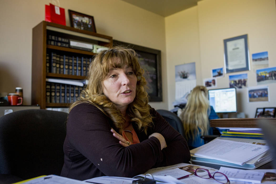 Clark County Commissioner Marilyn Kirkpatrick in her county office at the Regional Justice Center in Las Vegas, Tuesday, March 28, 2017. (Elizabeth Brumley Las Vegas Review-Journal) @EliPagePhoto