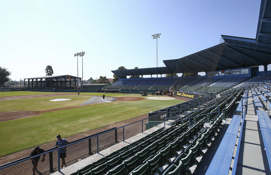 Blair Field in Long Beach, Calif., the off-campus field used by the Long Beach State Dirtbags baseball program, on Tuesday, Oct. 30, 2018. Chase Stevens Las Vegas Review-Journal @csstevensphoto
