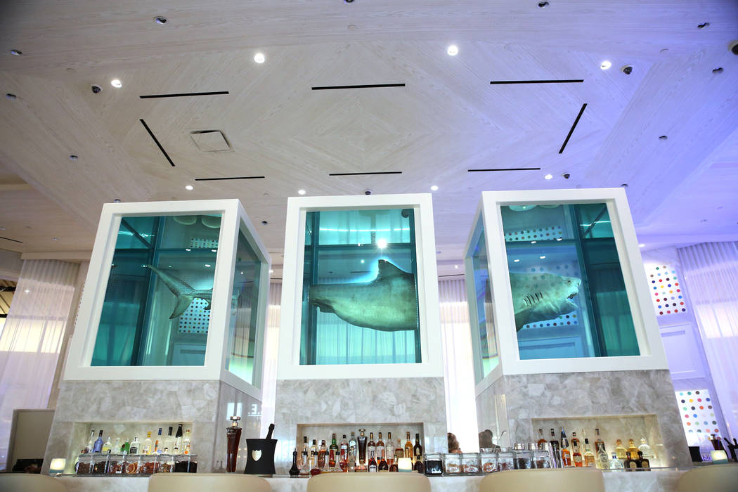 Damien Hirst's The Unknown, Explored, Explained, Exploded, shark art piece inside the renovated Palms hotel-casino in Las Vegas, Thursday, May 17, 2018. Erik Verduzco Las Vegas Review-Journal @Eri ...
