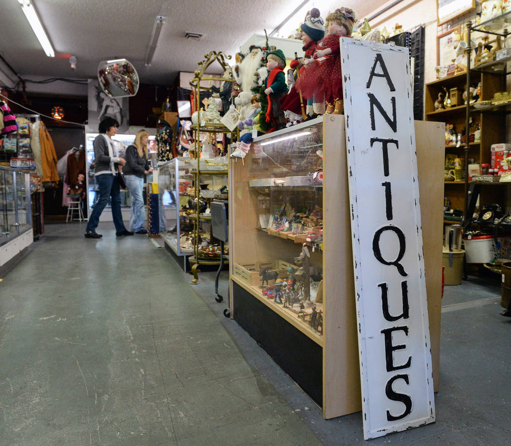 Various products are set on display for sale inside Main Street Peddler Antique Mall in Las Vegas, Wednesday, Nov. 21, 2018. Caroline Brehman/Las Vegas Review-Journal