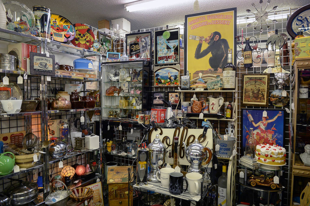 Various products are set on display for sale inside Main Street Peddler Antique Mall in Las Vegas, Wednesday, Nov. 21, 2018. Caroline Brehman/Las Vegas Review-Journal
