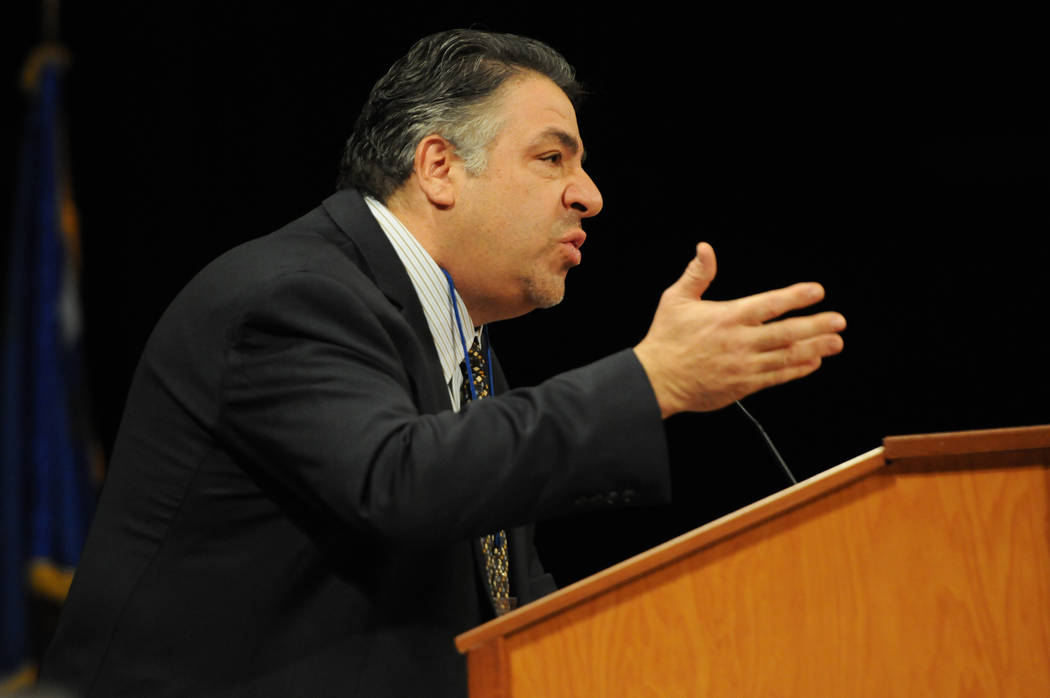 Pat Casale speaks against Obamacare during the annual Nevada Republican Party convention at the South Point casino-hotel in Las Vegas Saturday, April 12, 2014. (Erik Verduzco/Las Vegas Review-Journal)