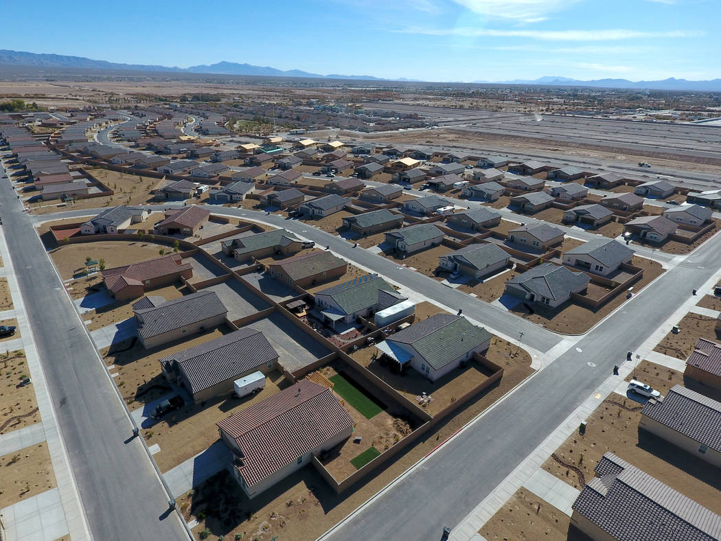 Aerial view of Burson Ranch on Thursday, Nov. 15, 2018, in Pahrump, where developers have restarted the rural housing project. Michael Quine/Las Vegas Review-Journal.com @Vegas88s